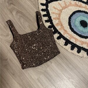 Sequin Brown Women's Top